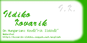 ildiko kovarik business card